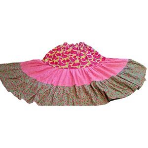 womens tiered skirt small handmade flounce fiesta cottagecore coquette farmcore